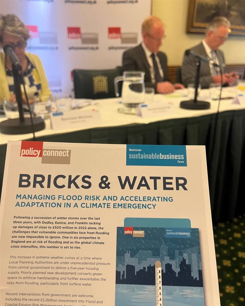 Simon Crowther at the Bricks and Water event in the House of Commons