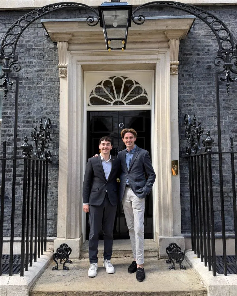 Simon Crowther at 10 Downing Street with Ben Towers MBE