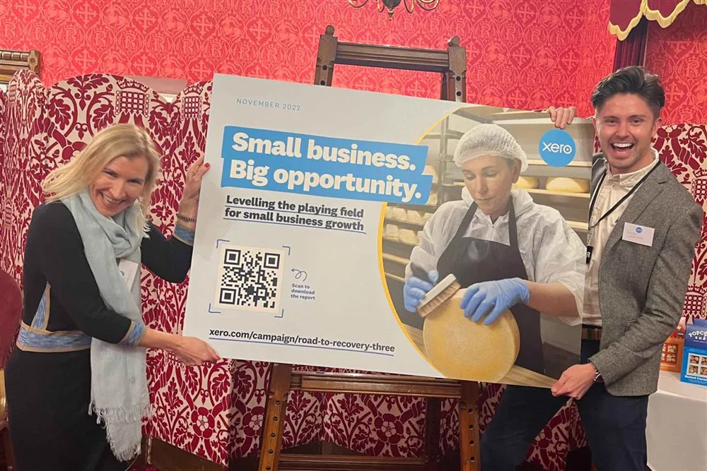 Simon Crowther with Alison Shadrack at the Small Business 100 reception