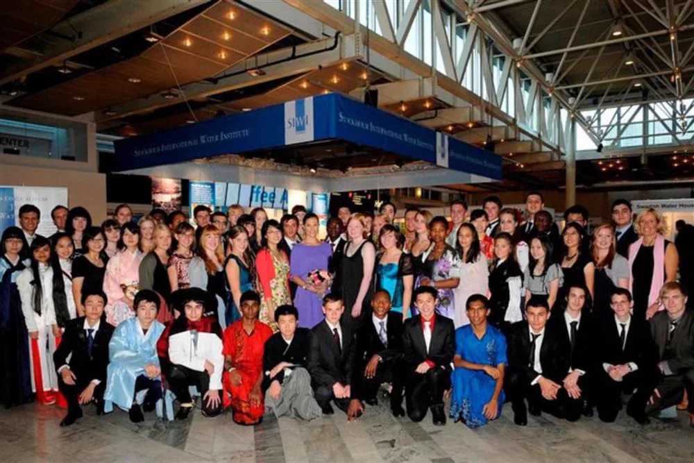Simon Crowther at the 2010 Stockholm Junior Water Prize with Crown Princess Victoria of Sweden