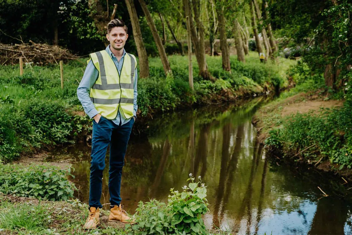 Simon Crowther investigating a river