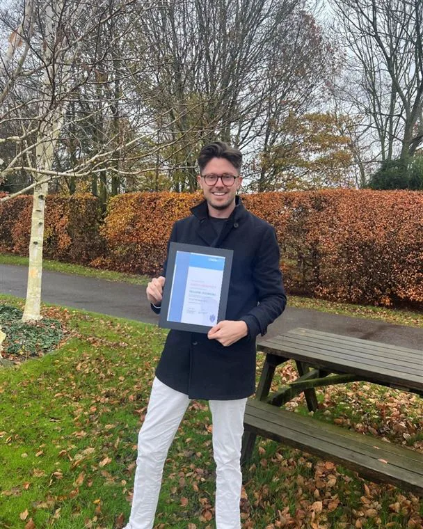Simon Crowther with his CIWEM Fellowship certificate