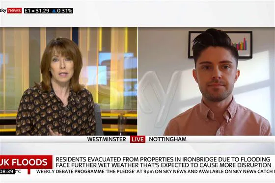 Simon Crowther on Sky News discussing UK flooding