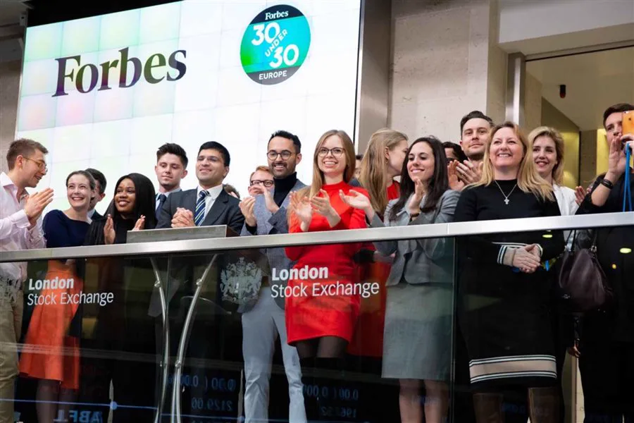 Simon Crowther at the London Stock Exchange with Forbes