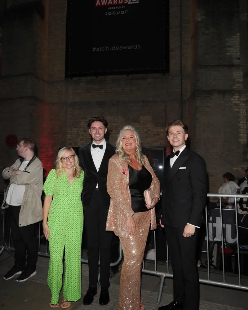 Simon Crowther with Jenny Voce, Alison Edgar MBE and Dale McDermott at the Attitude Awards