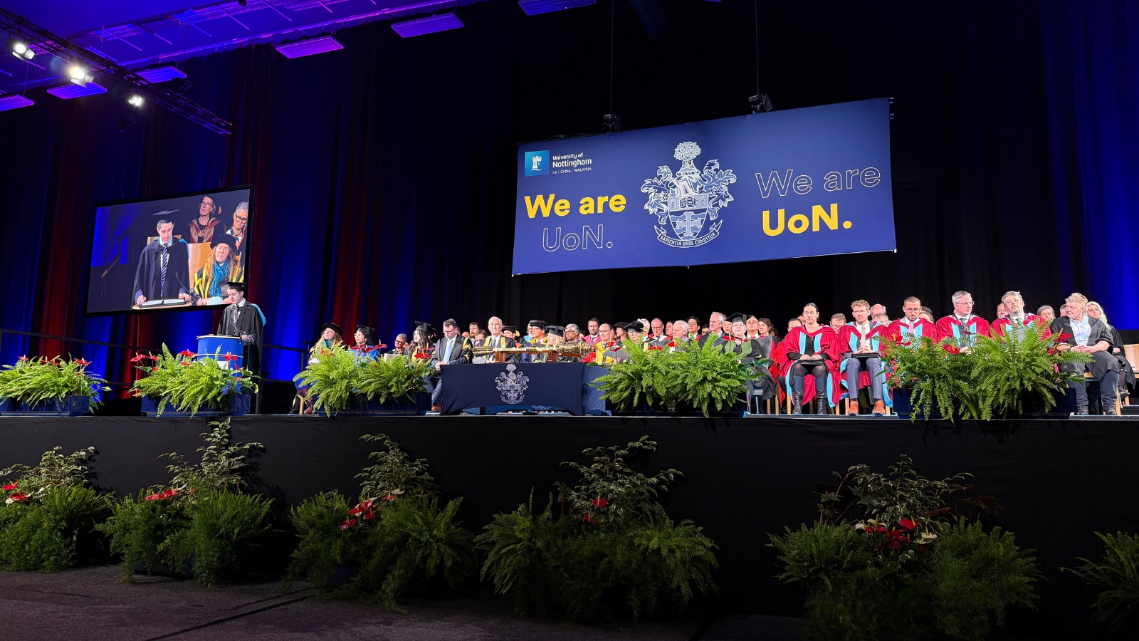 Simon Crowther delivering the 2025 graduation address at the University of Nottingham