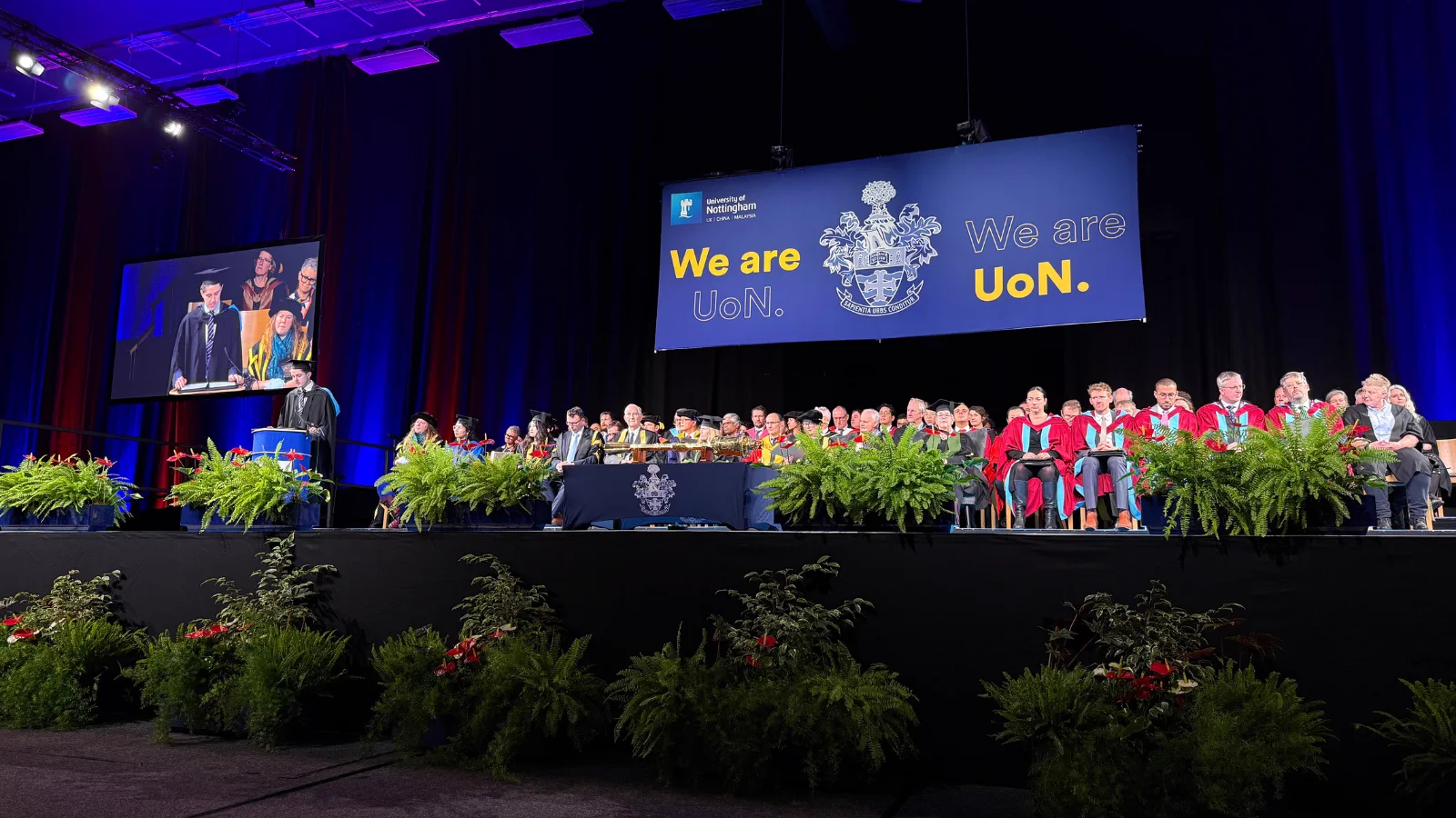 Simon Crowther delivering the 2025 graduation address at the University of Nottingham